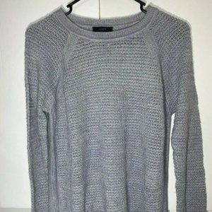 J. Crew Womens M Medium Gray Knit Wool Waffle Beach Sweater A7020 Long Sleeve